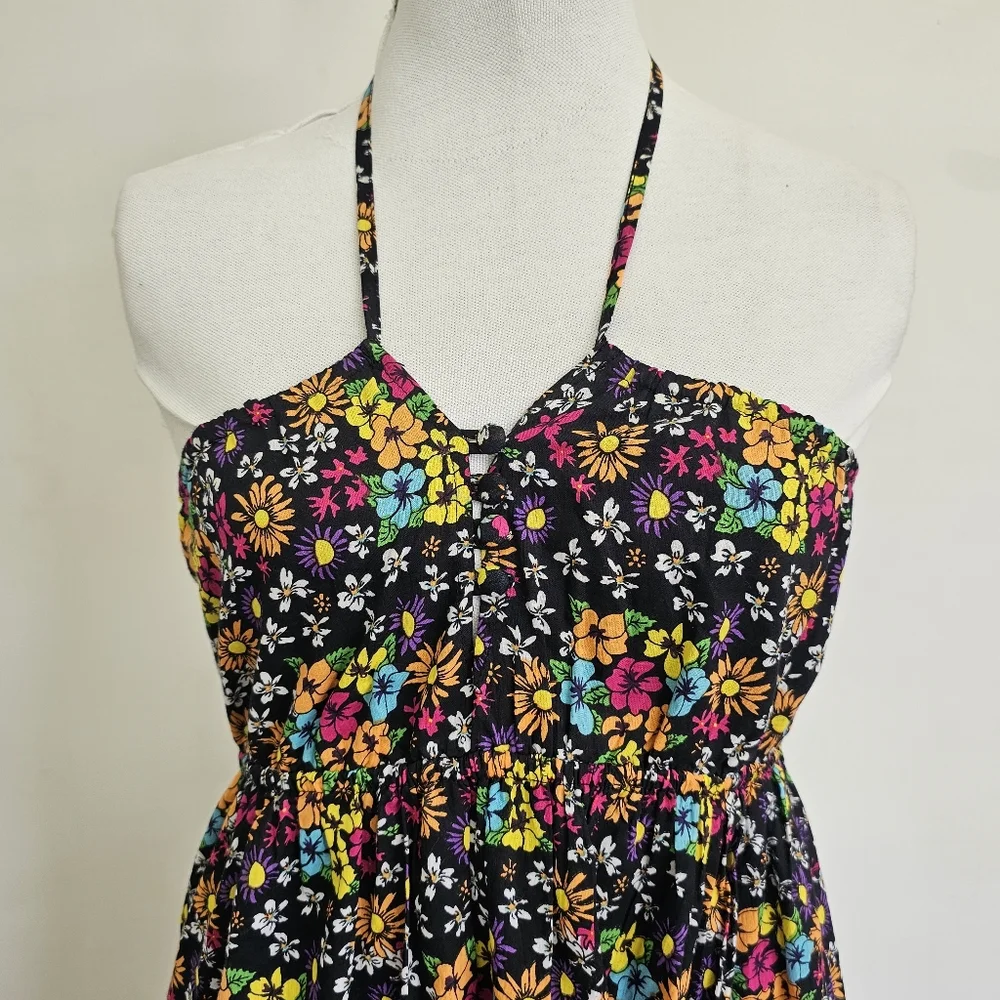 Steve Madden floral black dress size M - Picture 3 of 6